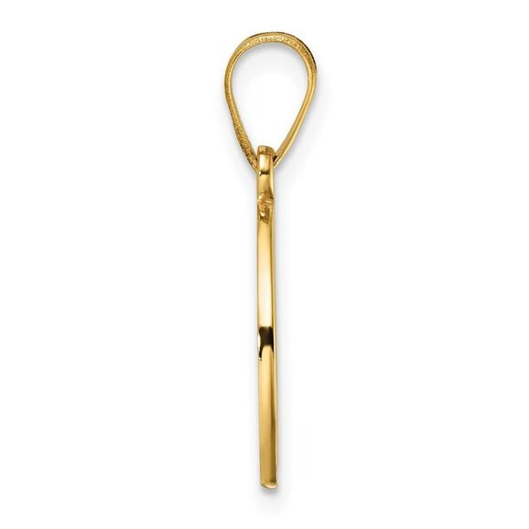 Kazi Luxury 14k Yellow Gold Script Letter O Initial Pendant - Picture 2 of 4